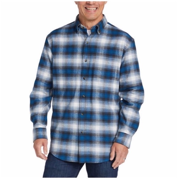 Pendleton Blue and White Plaid Button Down Shirt - Picture 3 of 4